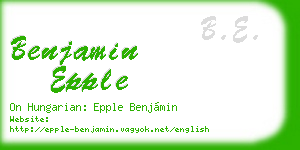 benjamin epple business card